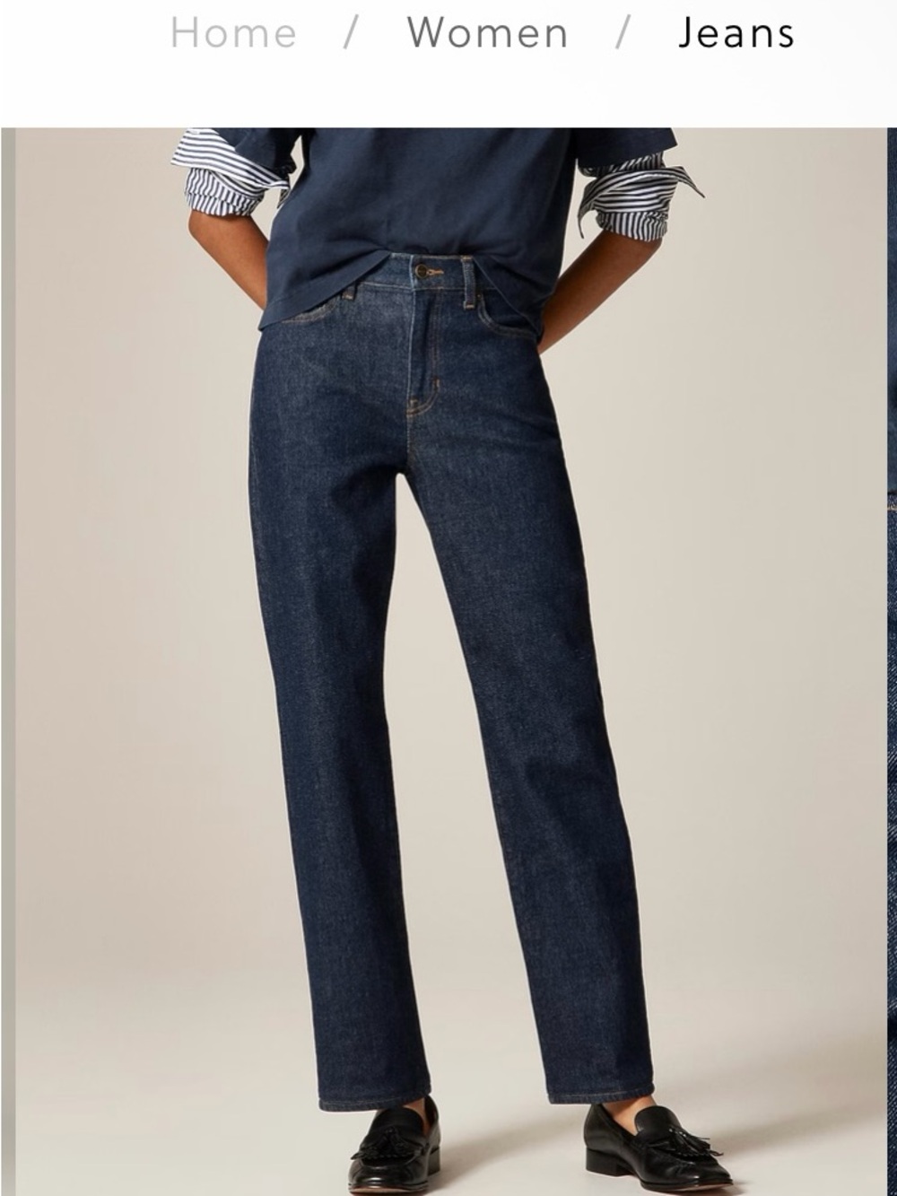 🩷 J.Crew Nipped Straight High Rise Semi-Stretch High Rise Straight Leg Jeans